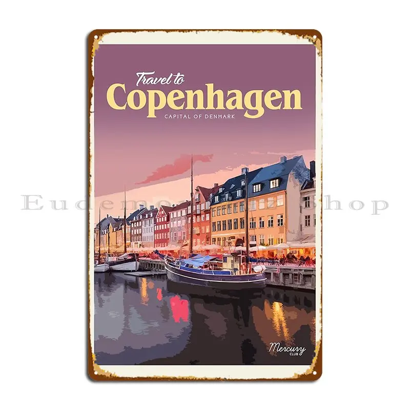 Копенгагенский металлический дизайнерский рекламный плакат для дома и клуба