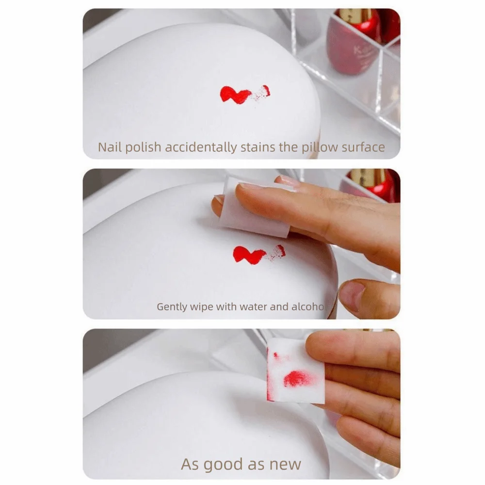 Non-slip Manicure Hand Pillow PU Leather Detachable Nail Art Hand Cushion Waterproof Wood Stand Manicure Table Mat Salon Tool