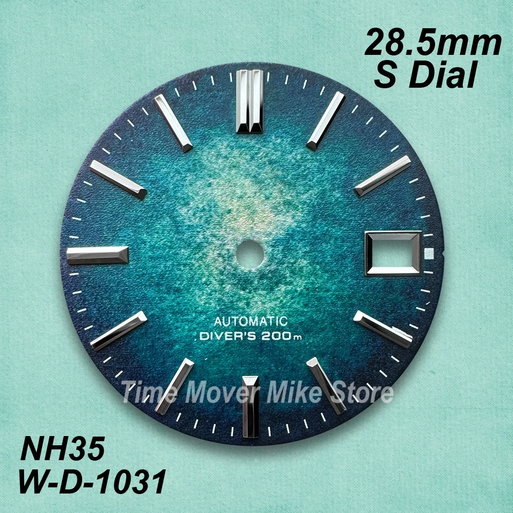 28.5mm 3D Printed S Logo Color Dial Suitable For NH35 Movement Suitable For 3/3.8 O'clock Watch Modification Accessories