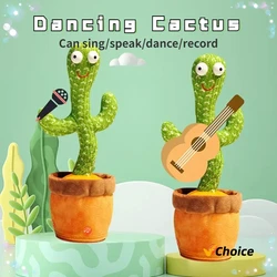 Cactus inteligente interactivo para niños, Juguete Musical para bailar, grabar y hablar con cambiador de voz divertido