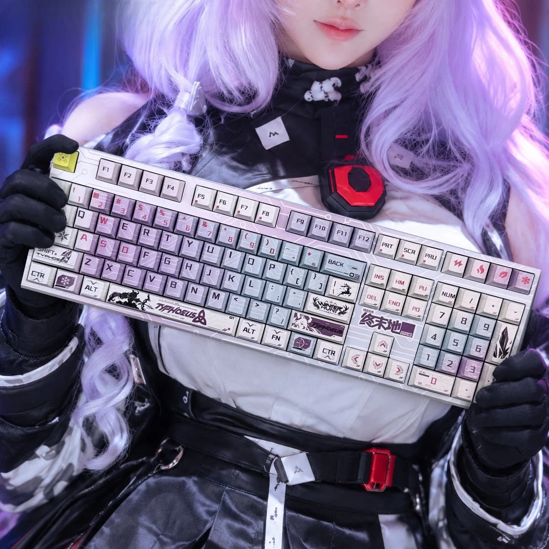 Typhoeus 128 PBT Keycaps Arknights Endfield DYE Sublimation Key Cover Cherry Cross MX Switch Key Caps for Mechanical Keyboard