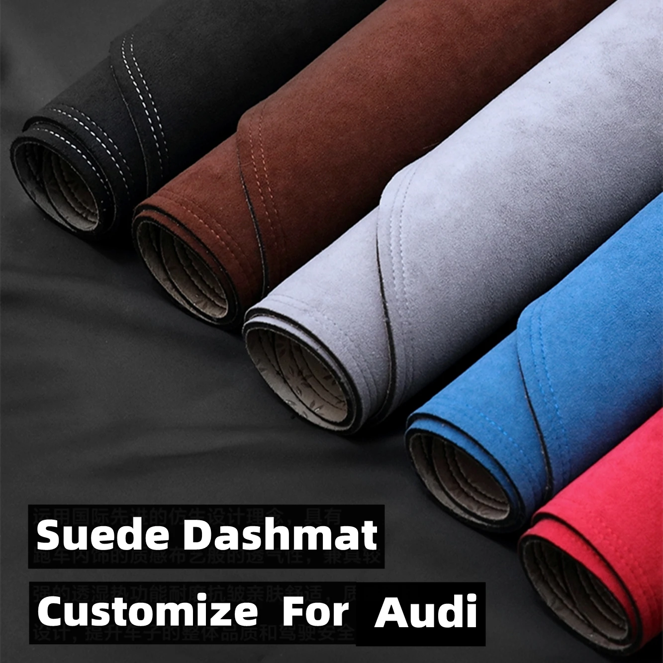 

Car-styling Suede Leather Dashmat Dashboard Cover Dash Mat Accessory For Audi Q7 SQ7 4M 2016 2017 2018 2019