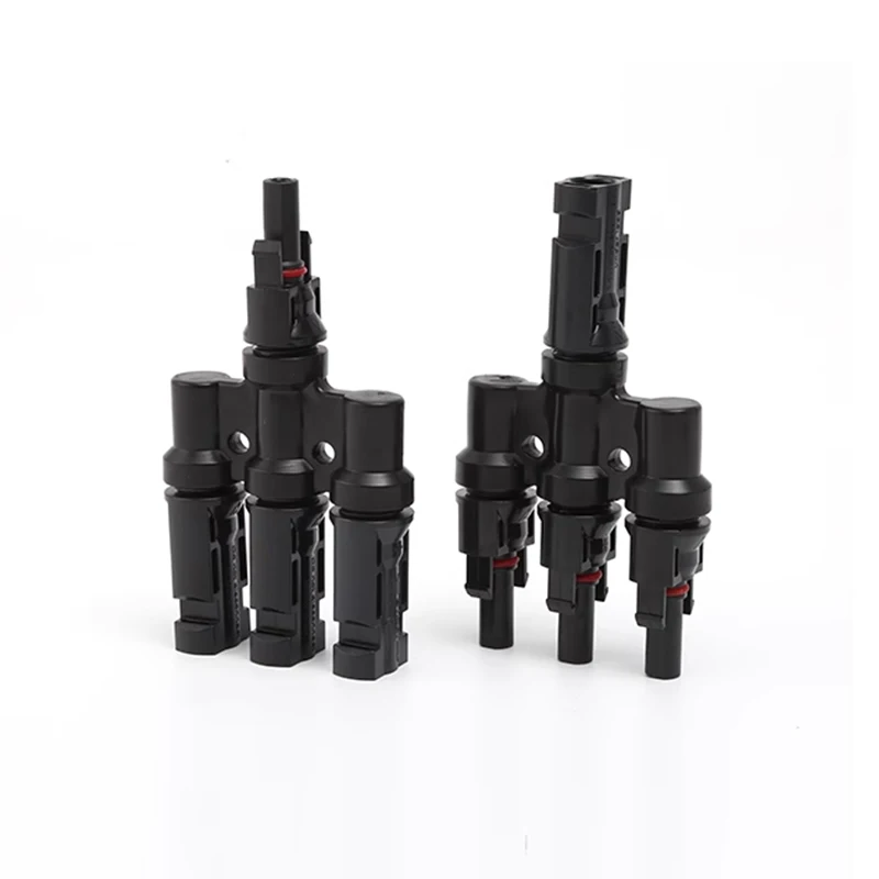 1/5/20/100 Sets  Photovoltaic Solar T Connector Male And Female Battery Module Panel Three-Way Plug Batteries In Parallel (2
