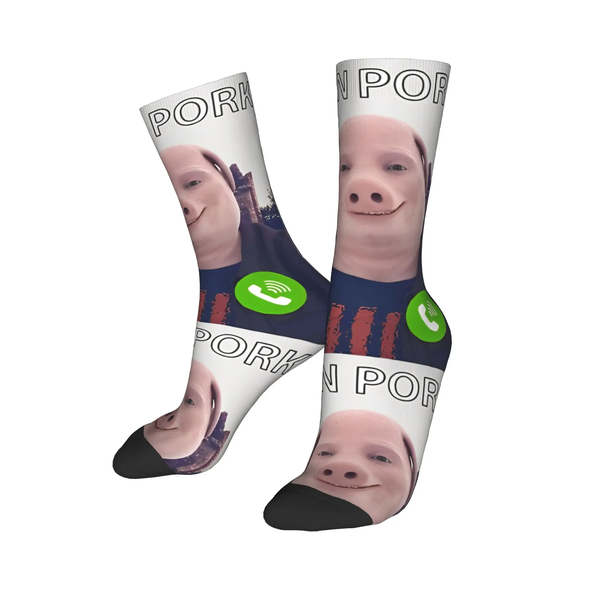 Calcetines de moda para hombre Harajuku John Pork Is Calling calcetín poliéster deporte medias de mujer Primavera Verano Otoño Invierno,