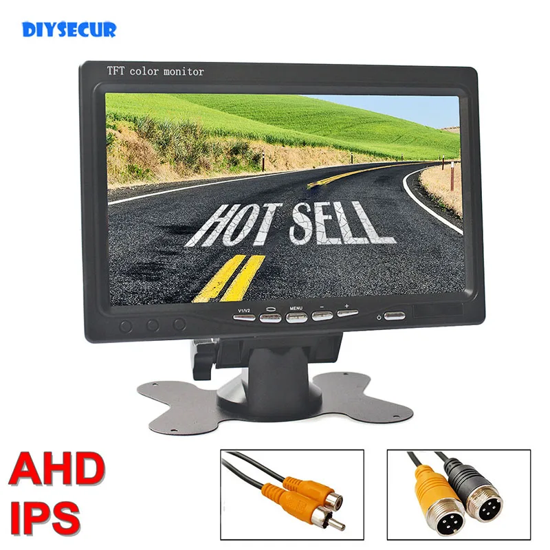 

DIYSECUR 1024*600 7inch IPS AHD Car Monitor Rear View Monitor Support 1080P AHD Car Camera RCA 4PIN Video Input