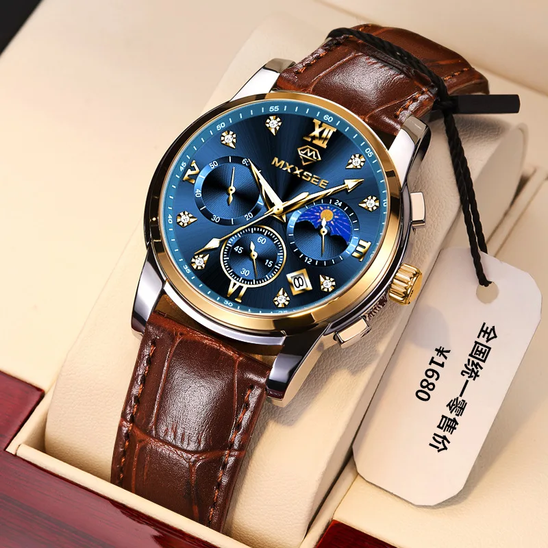 New Product Luxury Brand Men's Watch Waterproof Business Leisure Quartz Wrist Calendar Glow Hour Watch for Men Renogio Masculino