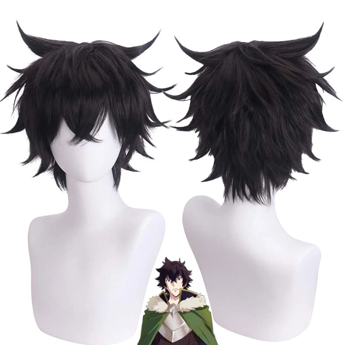 อะนิเมะ Rising of the Shield Hero Naofumi Iwatani คอสเพลย์วิกผมสั้นสีดํา