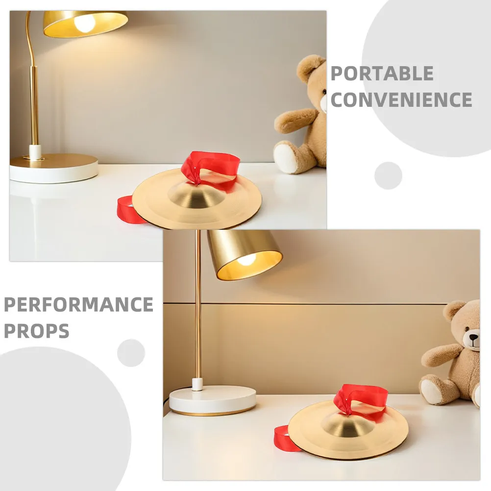 1Pair Alloy Cymbals Mini Small 24Cm Hand Cymbals for Band Performance Dance Party Musical Percussion Instrument Universal Drum - view 2