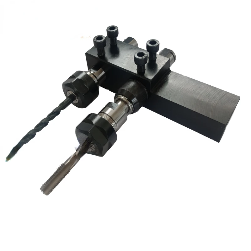 Numerical control lathe tool holder, lathe drilling fixture, guide sleeve tool holder, double station