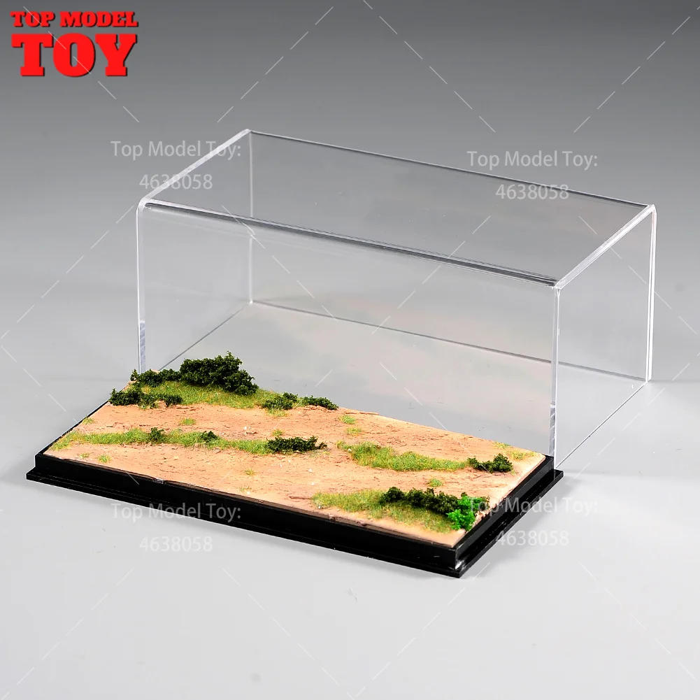 20X10cm Racing Wilderness Grassland Scene Platform with Glass Scene Model Suitable For 1/64 1/43 Car Miniature Diorama Figure