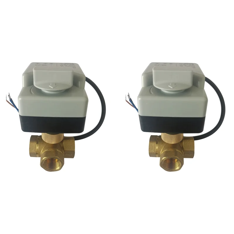 ABUL-2X Valvola a sfera attuatore elettrico aria condizionata AC220V DN15 Valvola a sfera elettrica a tre vie a tre fili a due comandi