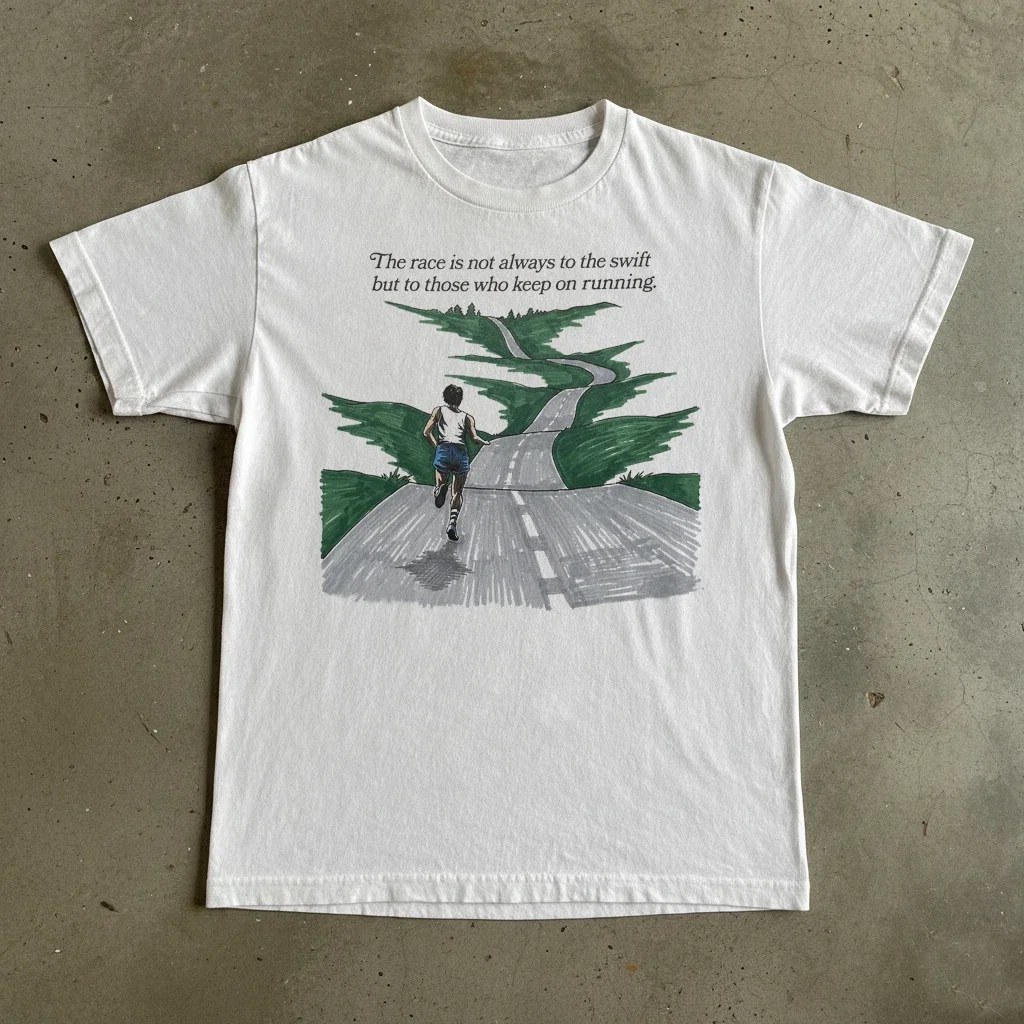 Men's T Shirt Cotton Tee Summer Women Oversized Streetwear The Race Is Not Always To The Swift But To Those Who Keep on Running
