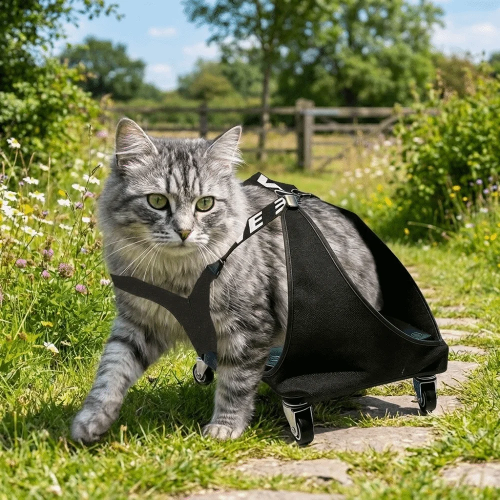 Adjustable Pet Towing Bag Pulley Car Professional Breathable Cat Walking Wheelchair Protective Dog Drag Bag Disabled Dogs