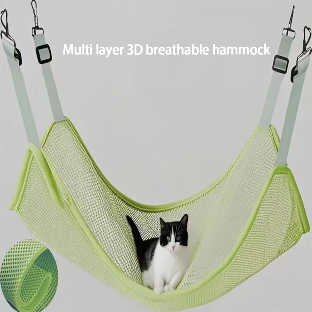 Hamaca para mascotas para todas las estaciones, cama colgante de malla transpirable General, hamaca para gatos, columpio ajustable para gatos, jaula para gatos, nido colgante