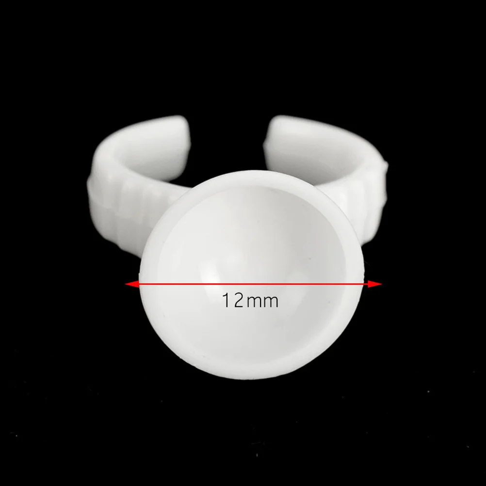 

100Pcs Eyelash Makeup Rings Tool Clear Ink Cup Disposable Pigment Container for Semi- Rings Cups