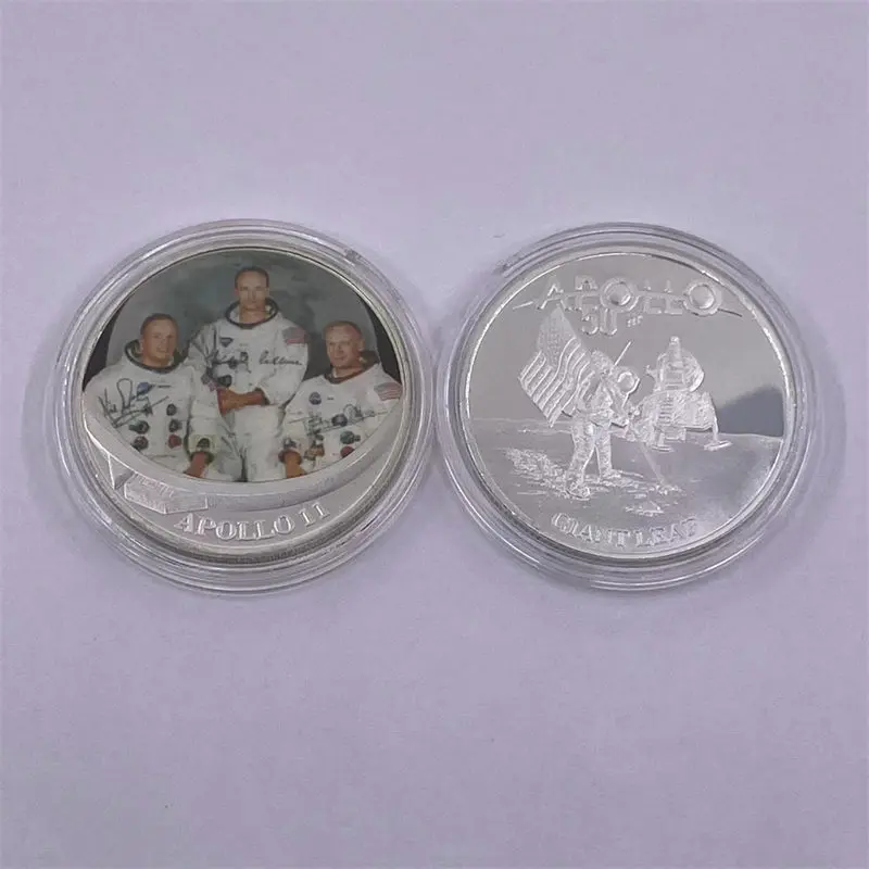 10個入り 有名なアポロ11号月面着陸50周年記念銀貨 月面初上陸記念品