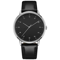 2025 Brand NEW Mens Watch Leather Strap Ultra Thin Minimalist Watch For Men Casual Simple Quartz Waterproof Watches Gift Box