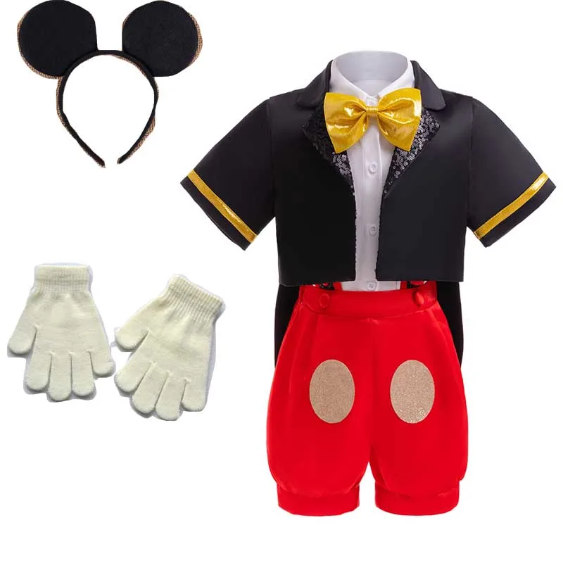 Disney Mickey Mouse przebranie na karnawał Kid Halloween występ na scenie formalny zestaw dla dzieci 1-8 lat prezent urodzinowy dla dziecka