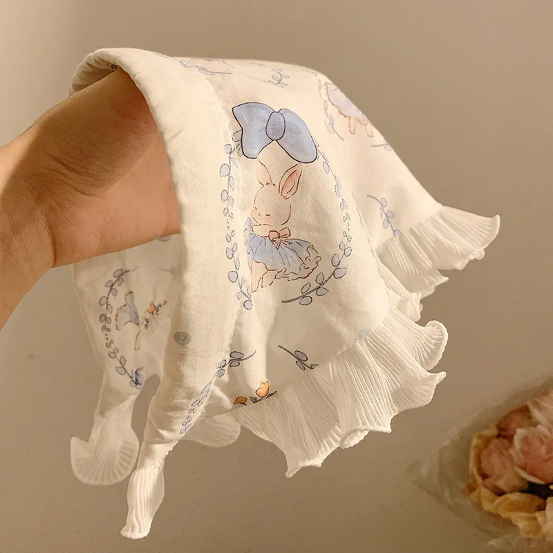 

Bow Floral Lace Triangle Headband Ins Lace Hair Scarf Triangle Hair Band Pastoral Style Headwarp Sunscreen Headwraps Hair Hoop
