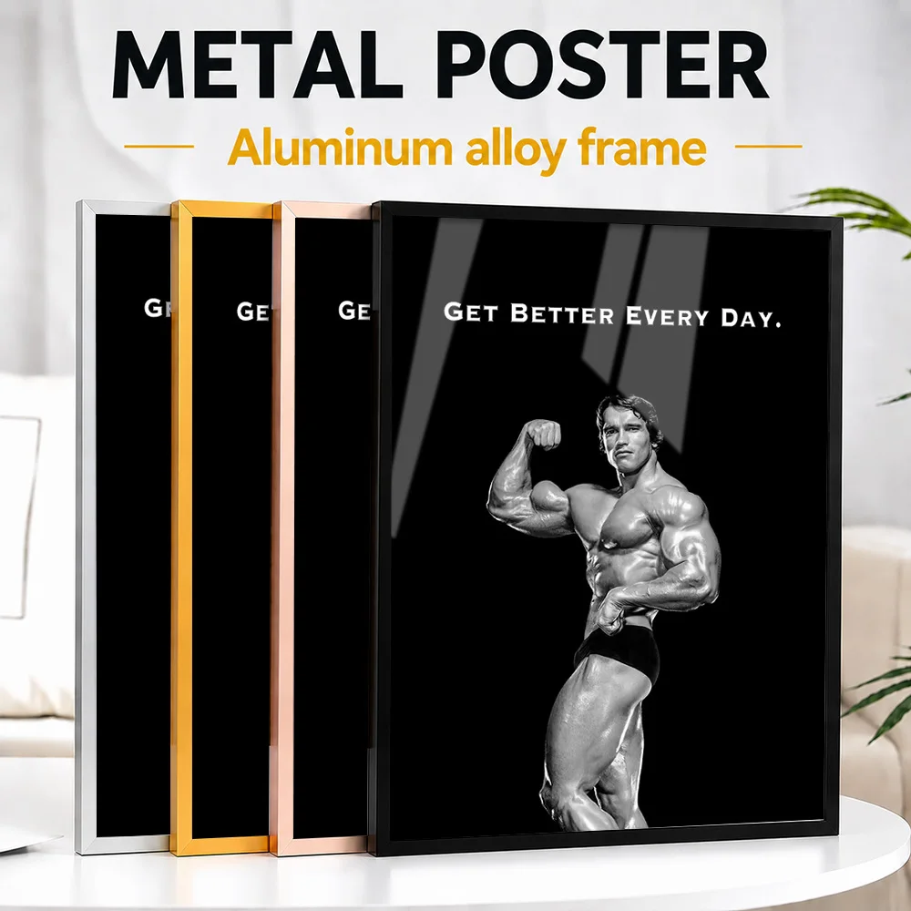 Get Better Everyday Motivational Quote Framed Metal Print Personalized Photo Inspirational Lettering Style Wall Art For Office