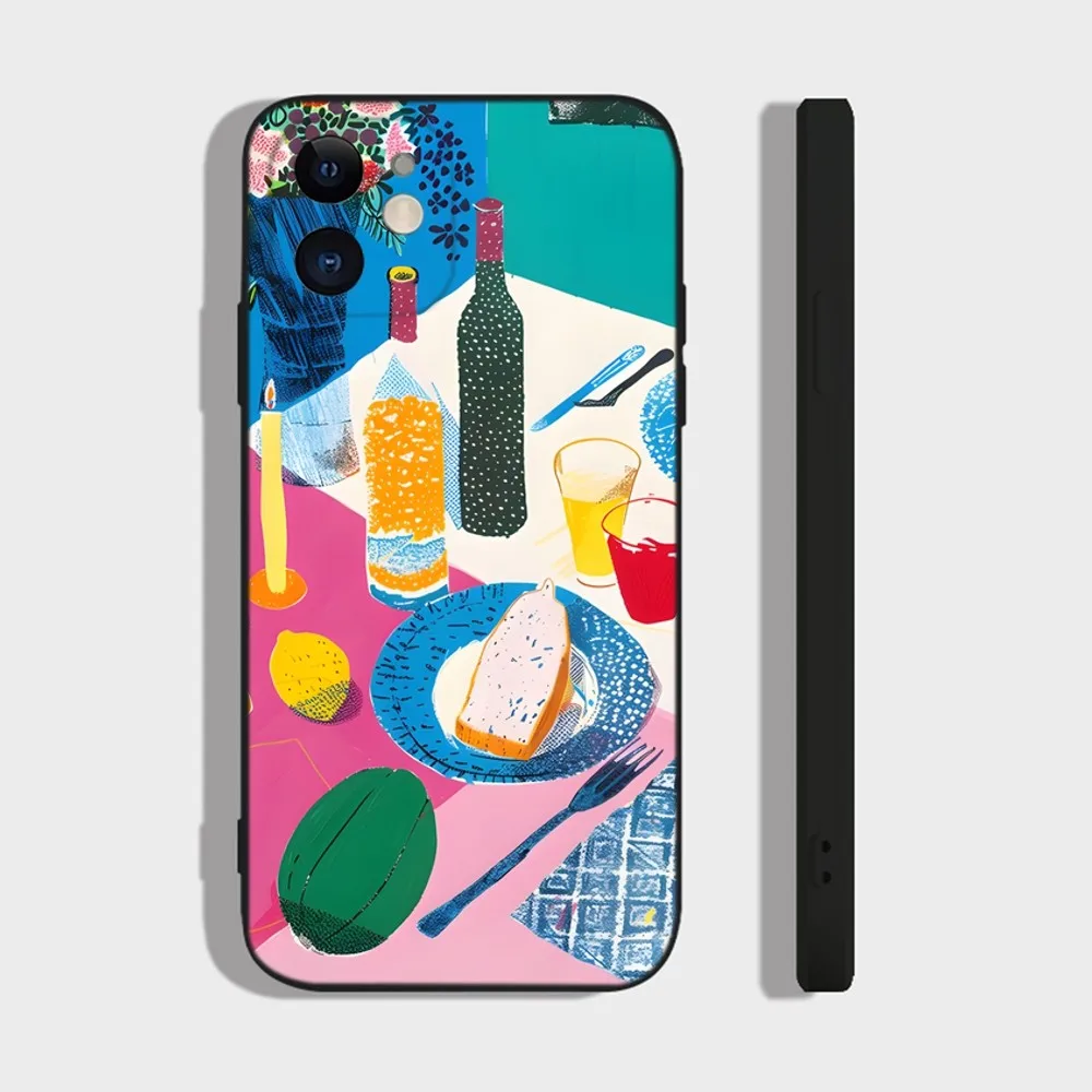 Art D-David  Hockney Paintings Phone Case For iPhone 16,15,14,13,12,11 Plus,Pro,Max,XR,XS,X,7,8 Plus,SE,Mini Silicone Soft