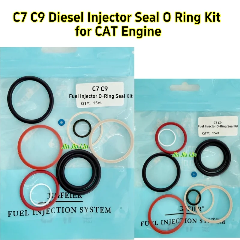 C7 C9 Fuel Injector O-Ring Seal Kit, Injector Rubber Washer Repair Set for CAT Heavy Duty Diesel Engine Injector Overhaul