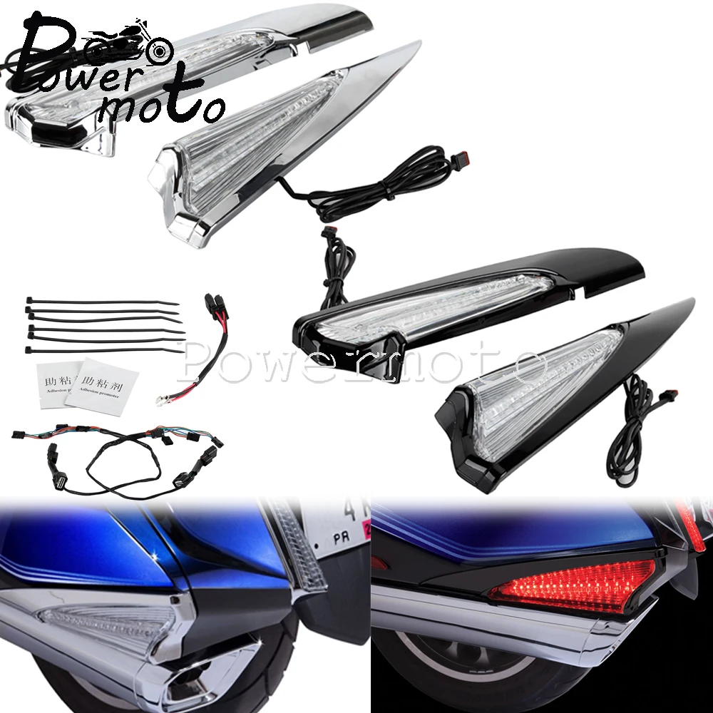

Saddlebag Accent Swoop LED Light Chrome Cover For Honda Gold Wing GL1800 GL 1800 F6B 2018-2021 Motorcycle Rear Turn Signal 2020