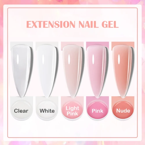 Imagen 2 del producto LILYCUTE-esmalte de uñas de Gel de extensión blanco, construcción acrílica, barniz semipermanente de Gel duro, esmalte de Gel rosa desnudo, diseño artístico de uñas