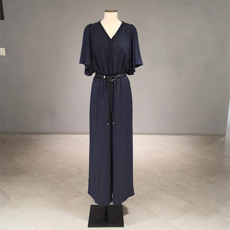 

MICOAT Saya Godd Summer Sve Wide Leg Jumpsuit Women High Waist Thin Material Long Pants Commute Sle
