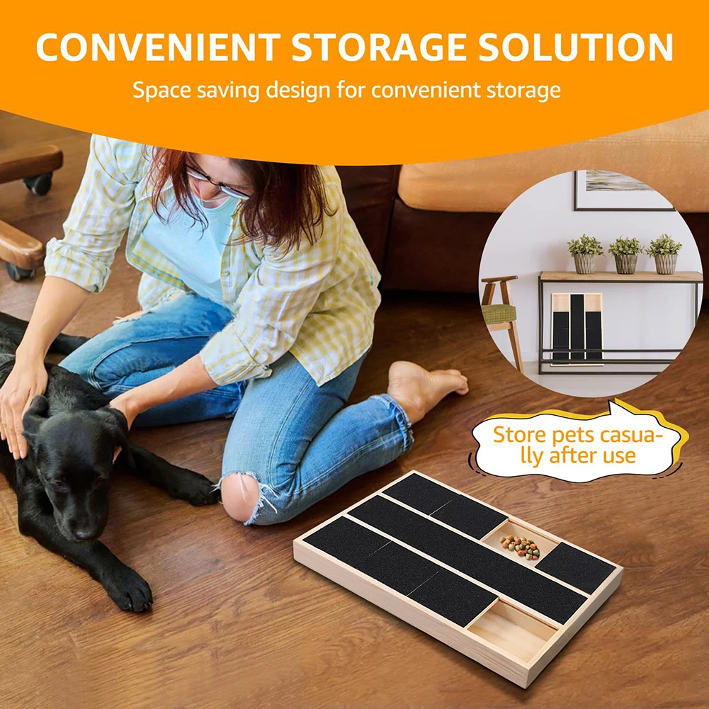 Dog Nail Scratch Board With Treats Box Wood Retractable Dog Nail File Board For Stress-Free Nail Trimming Dog Accessories