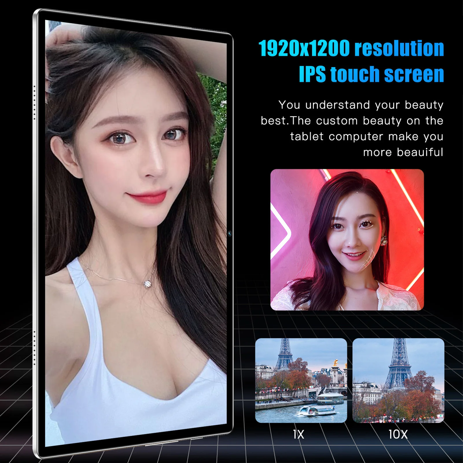 تابلت 10.1 بوصة لنظام Android11 2.4G 5G 5800mAh Type C قابل لإعادة الشحن 8GB RAM 256GB ROM 1920x1200 5MP 13MP ثماني النواة فضي تابلت