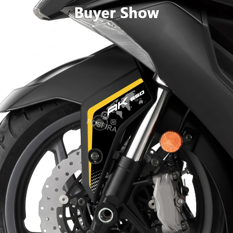 POSFIRA دراجة نارية الجبهة الحاجز ملصق شارات الفينيل ل Kymco AK 550 AK550 2017 2018 2019 2020 2021 2022 اكسسوارات الطين