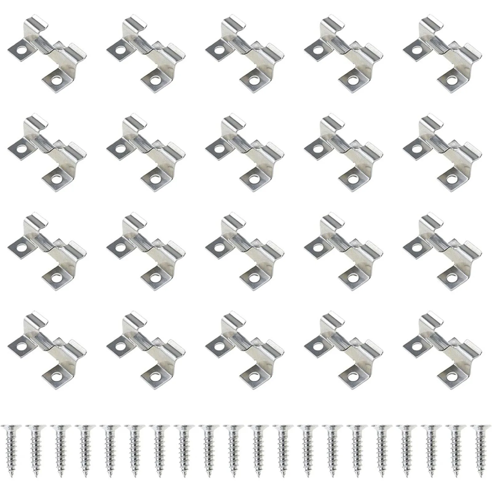 20PCS Fastener Plate Clips 304 Stainless Steel For 10mm Wood Flooring Outdoor Solid Wood Flooring Floor Board Clamp