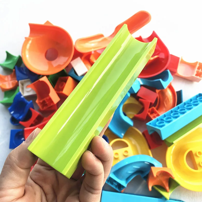 283PCS Large Piano Slide Gear Rolling Wheels Marble Run Building Blocks Set Compatible Special Maze Cubes Parts Kids Toys