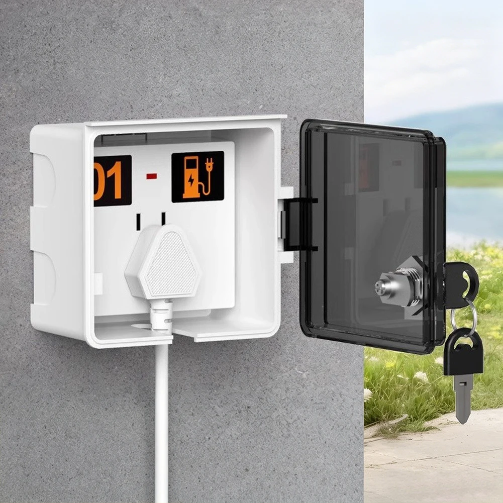 For Harsh Weather Conditions 90 * 90mm Outdoor Socket Lock Box 86 Type Socket Enclosure Robust Locking Mechanism