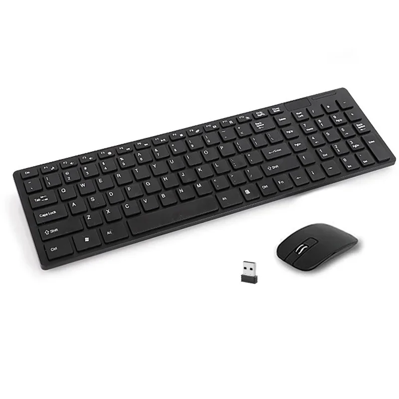 Ultra Slim Keyboard Mouse Combo Kit 2.4G Wireless USB Keyboard and Mouse Set for Office Home Laptop Desktop