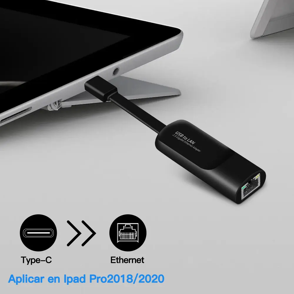 2.5G USB3.0 typ-C do RJ45 Lan Ethernet Adapter Hub 2500Mbps konwerter karty USB Adapter do komputera PC Macbook Windows Laptop