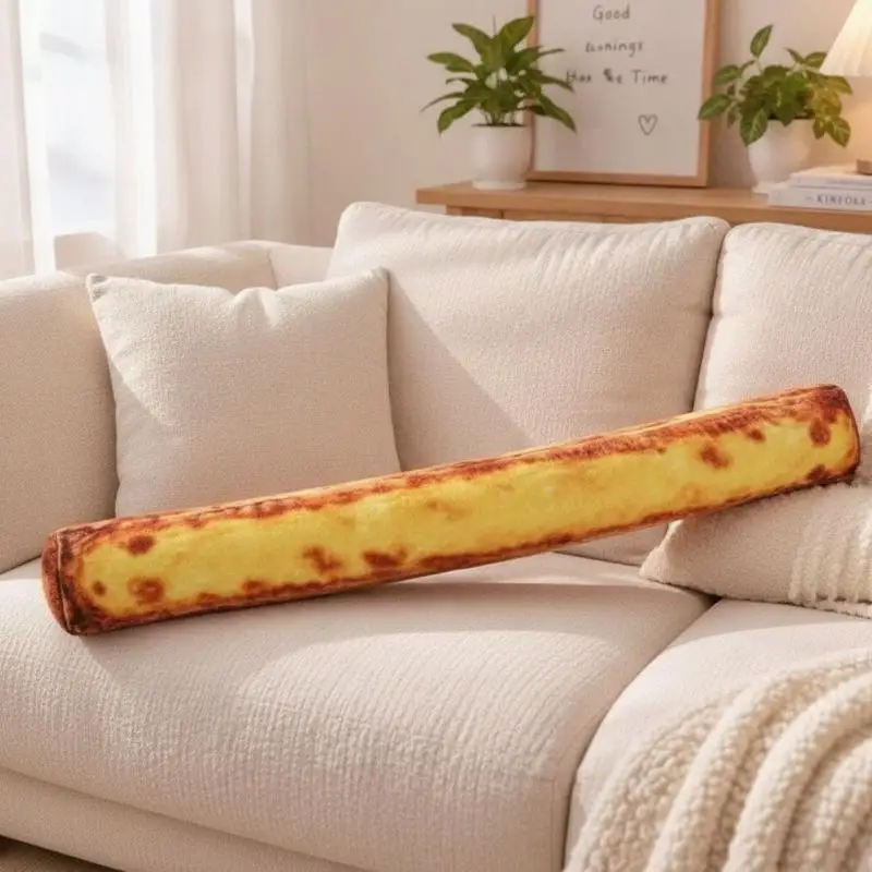 Lifelike Long Egg Tart Stuffed Plush Pillow Soft Throw Cushion for Couch Leg Clamping Holiday Gift - view 6