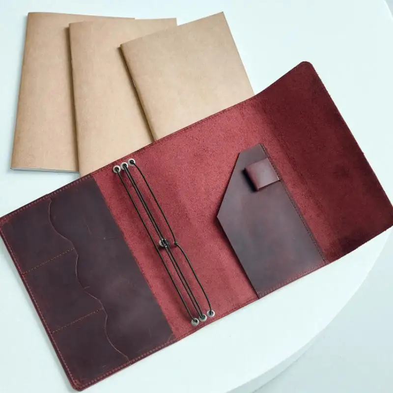 PU Leather Travel Journal Notebook Cover Retro Loose Leaf Planner Protector Case For Diary Office Gift Use