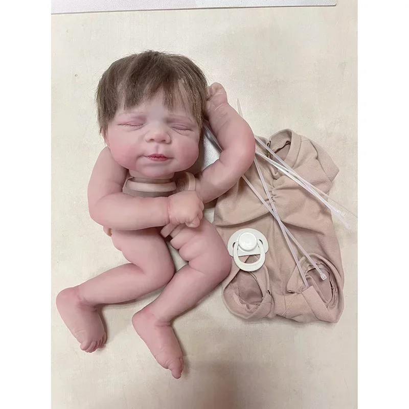 19inch Already Painted Reborn Doll Kit Pascale with Rooted Hair Bebe Reborn Doll Parts with Body and Eyes Visible Veins