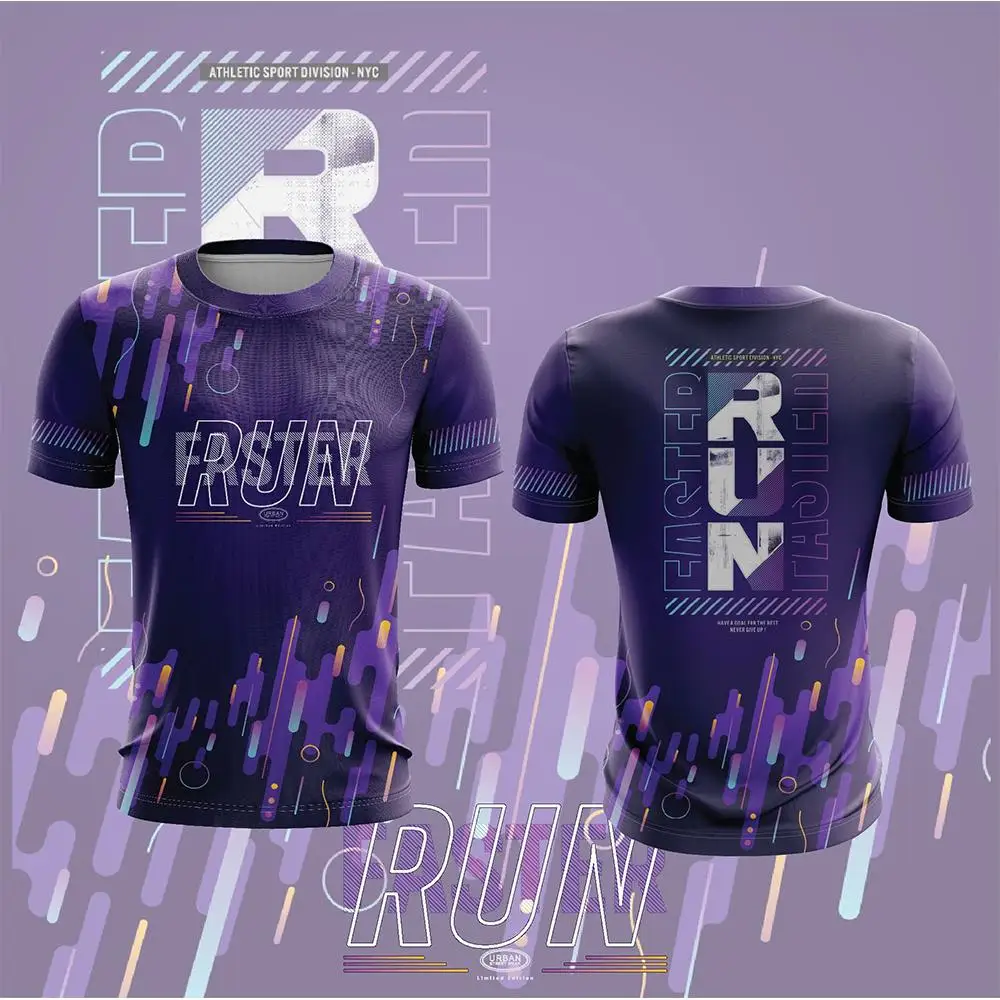 Men's Running Sports Full Print T-shirt Jersey 
