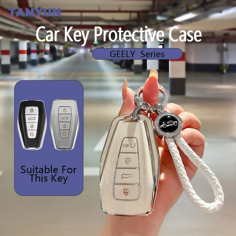 

TPU Car Key Fob Cover Case Shell For Geely Emgrand Monjaro Starray Tugellao Kavango Coolray X6 Fob Accessories