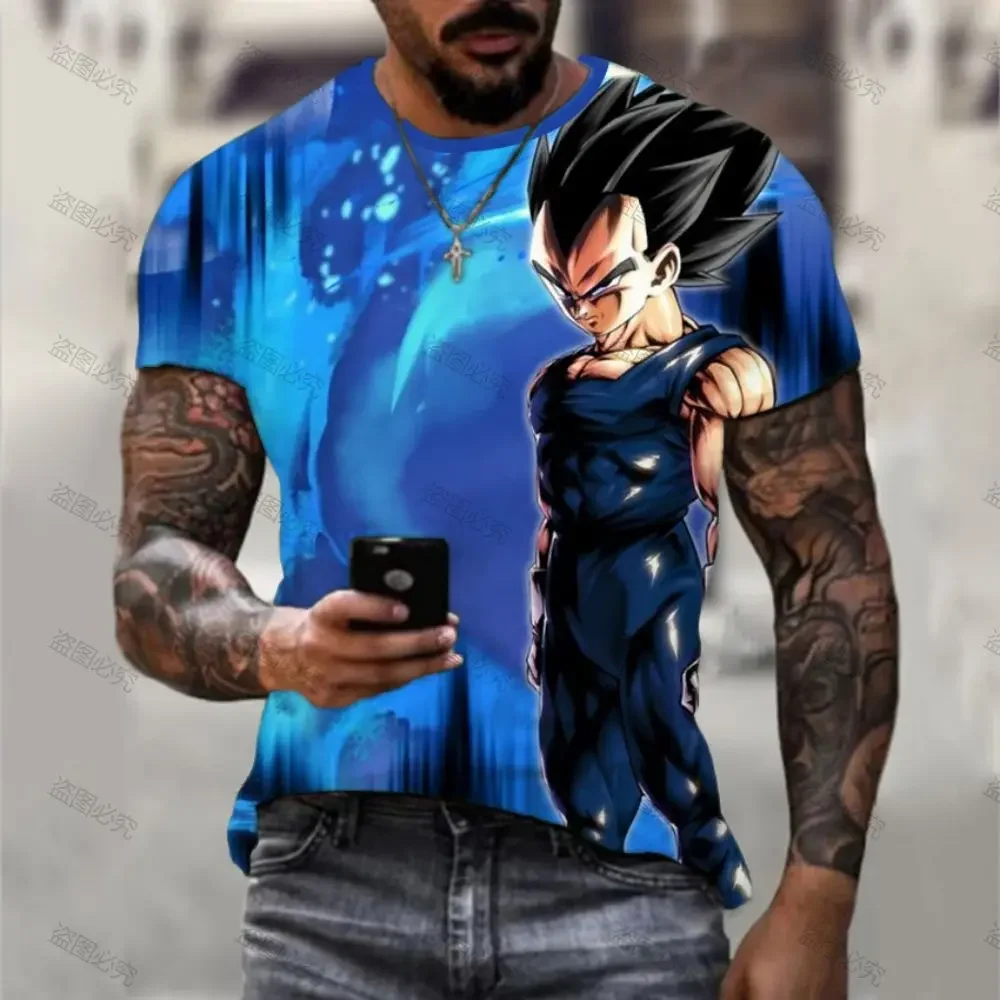 Dragon Ball Z Super Saiya T-shirt Men Y2k Goku Short Sleeve Children's Men's 110-6XL 2023 T-shirts Oversized Fashion Streetwear