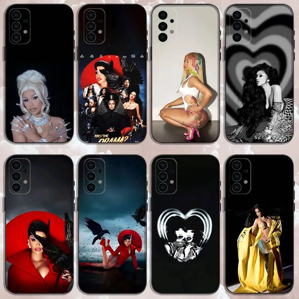حافظة هاتف C-Cardi B Am I The D-Drama لهاتف سامسونج جالاكسي A73,31,32,72,41,53,52,71,22,5G,Note,J7,8,9 غطاء أسود ناعم #1