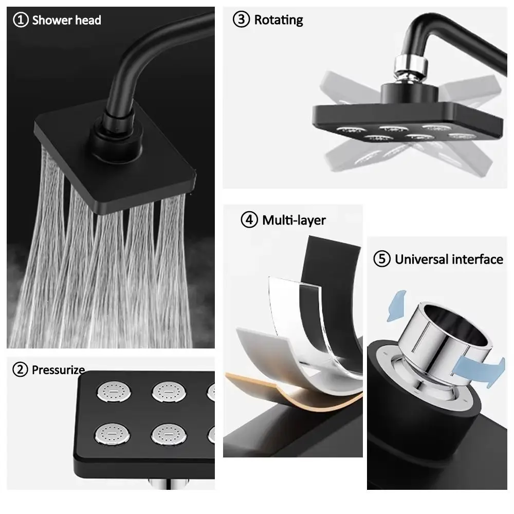 

Насадка для тропического душа размером 4 дюйма/10 дюймов, дизайн с небольшой талией, материал из нержавеющей стали, универсальная насадка для душа, контроль расхода воды