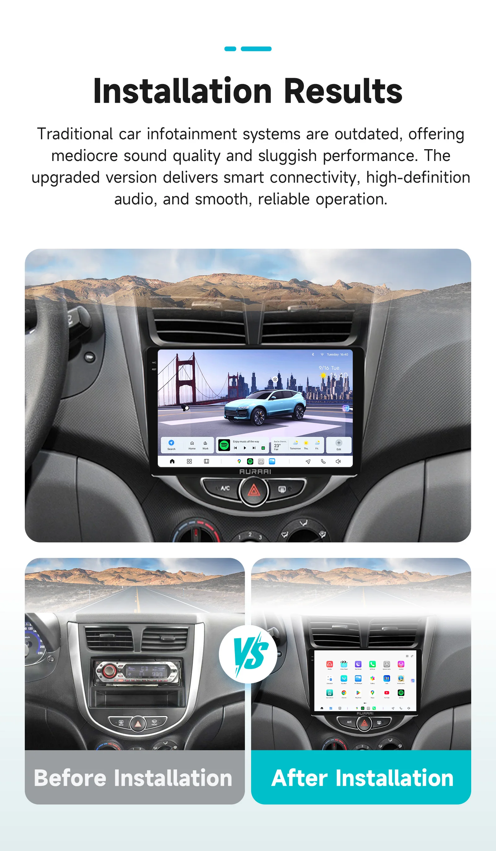 4G-LTE Octa Core Car Radio For Hyundai Solaris/Accent/Verna 2010-2016 Supports Wireless CarPlay Android Auto Navi AI Pro FM 360 view 3