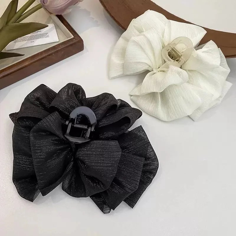 High-Grade Temperament Cloud Bubble Mesh Silver Silk Hair Clip For Women image 4