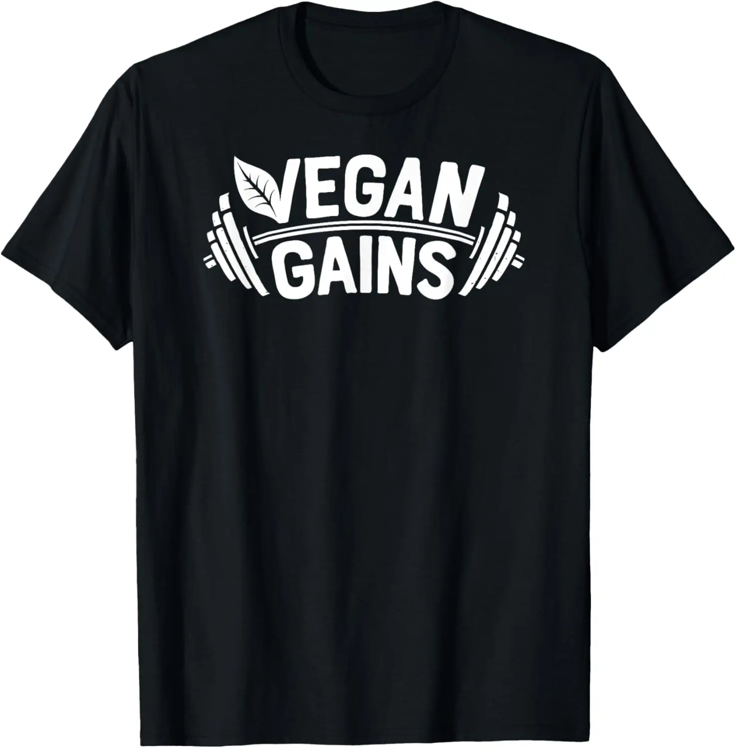 Vegan Gains Fitness Graphic Tee Breathable Cotton Short Sleeve T-Shirt for Gym Workouts