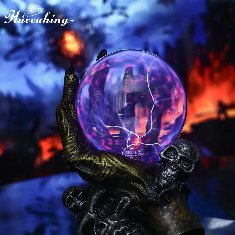 Hurrahing lâmpada de plasma com suporte de bola de perfil lateral 4 polegadas luz noturna ambiente decoração de mesa presente de Halloween venda