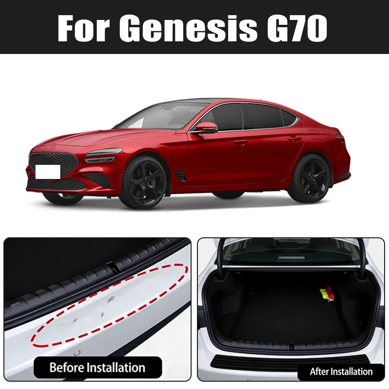

Rear Bumper Guard PVC Rubber Protector Strip Car Trunk Door Sill Plate Protector For Genesis G70 G80 G90 GV60 GV70 GV80